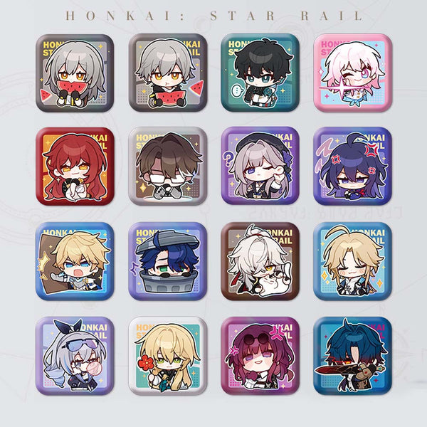 Honkai Star Rail Square Cartoon Badges